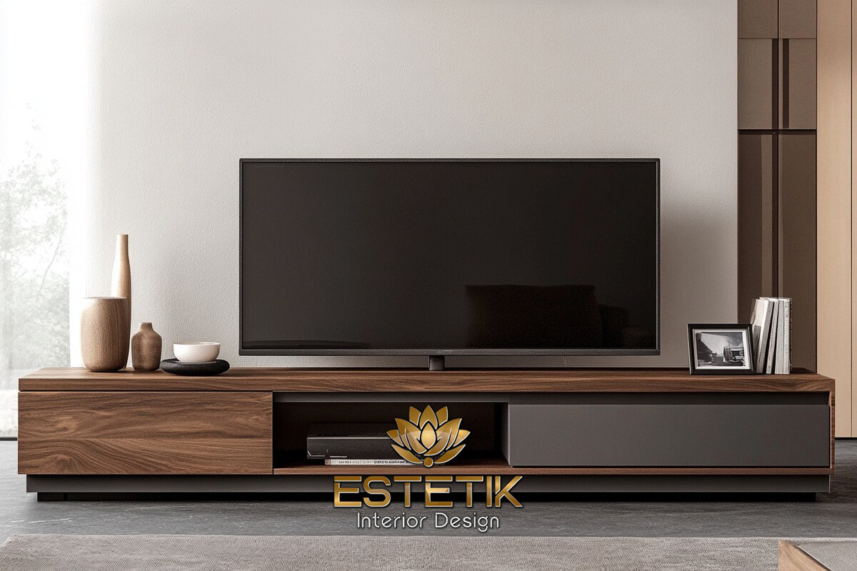 ruang tamu dengan desain modern