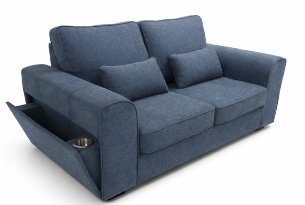 DEIKO Sofa 3 Dudukan Kain - Biru